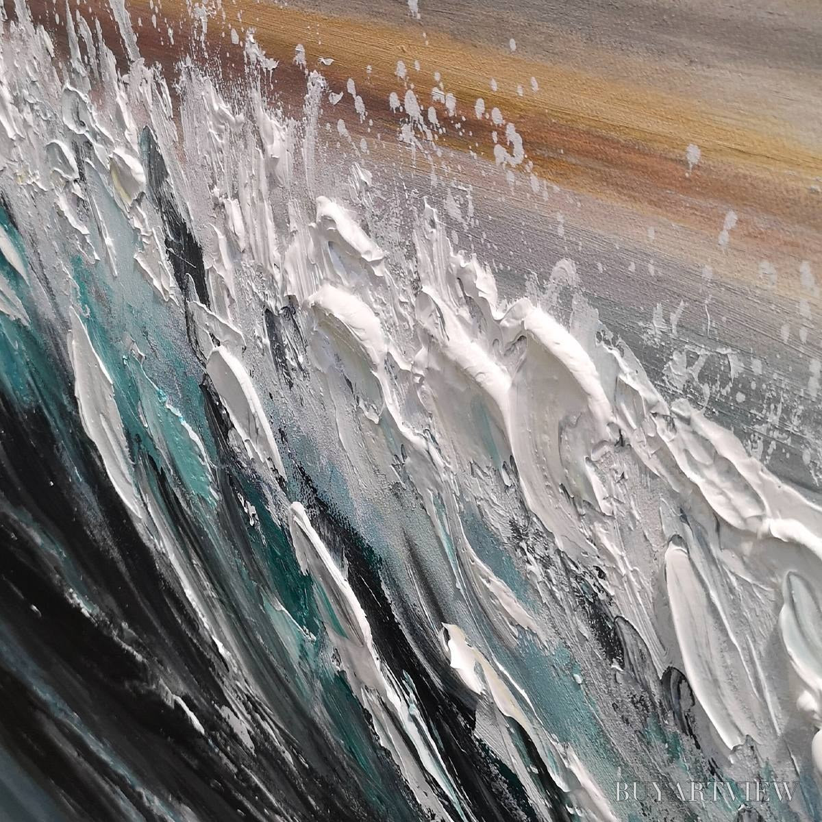 ARTOVITAS Dusk Tide – Ocean Waves Seascape Oil Painting - image 3