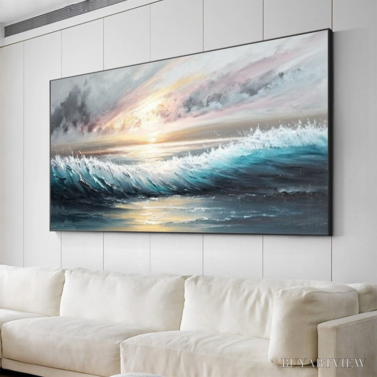 ARTOVITAS Dusk Tide – Ocean Waves Seascape Oil Painting - image 4