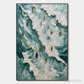 ARTOVITAS Catching the Wave – Ocean Surfers Impasto Oil Painting on Canvas - image 1