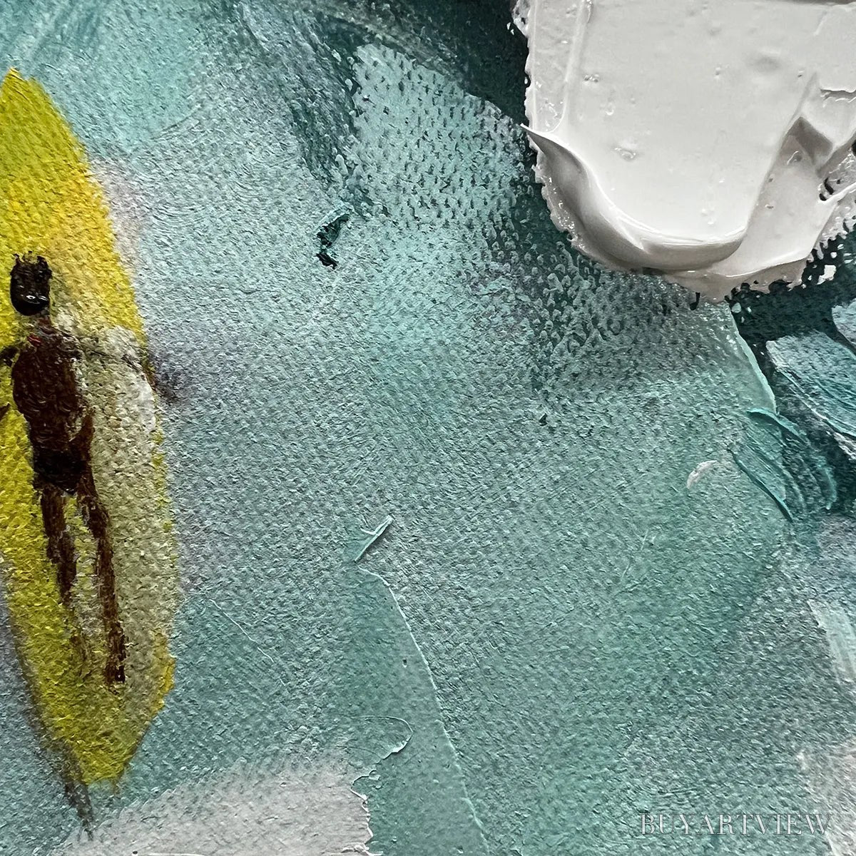 ARTOVITAS Catching the Wave – Ocean Surfers Impasto Oil Painting on Canvas - image 5