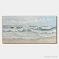 ARTOVITAS Coastal Serenity – Textured Ocean Waves Seascape Oil Painting - image 1