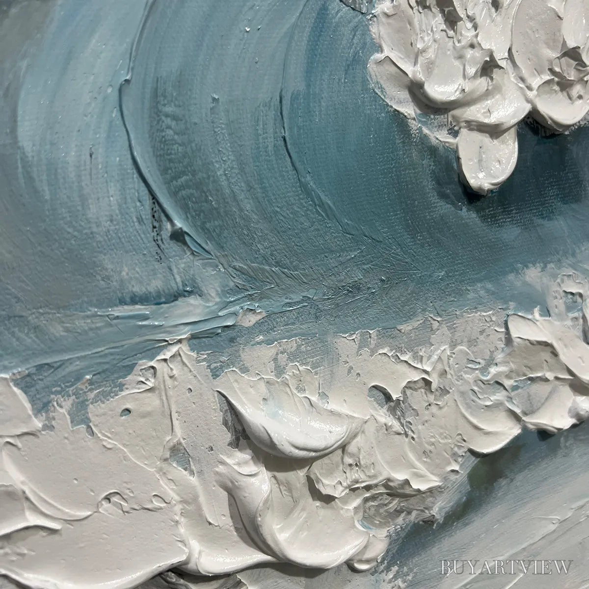 ARTOVITAS Coastal Serenity – Textured Ocean Waves Seascape Oil Painting - image 3