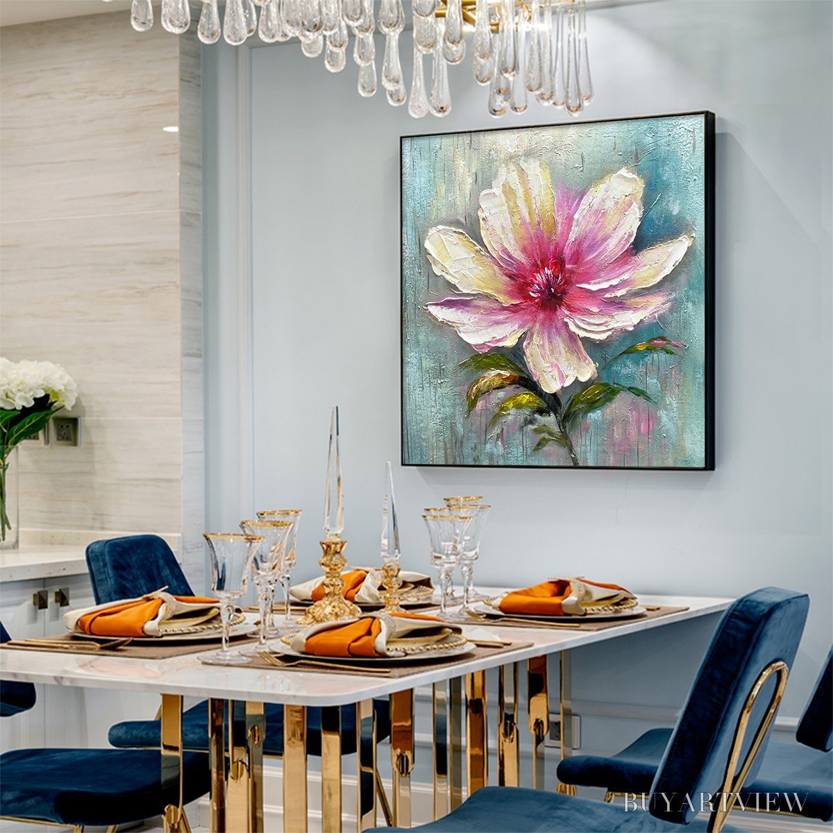 ARTOVITAS Ocean'S Abundance – Colorful Fish School Oil Painting on Canvas - image 4