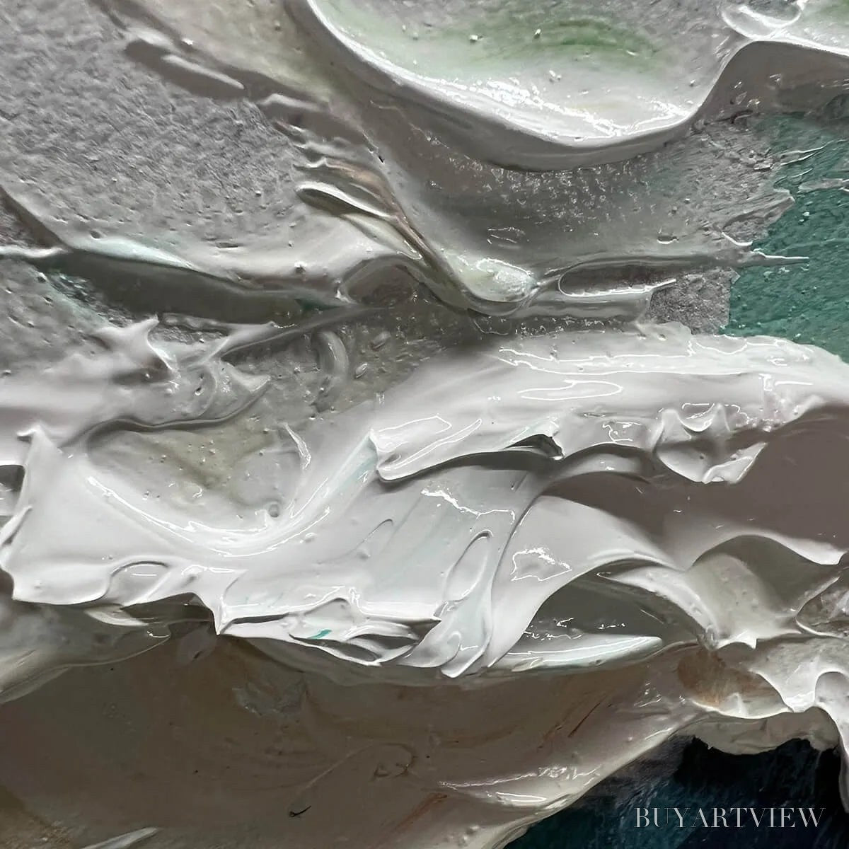 ARTOVITAS Catching the Wave – Textured Surfers Ocean Scene Oil Painting - image 5