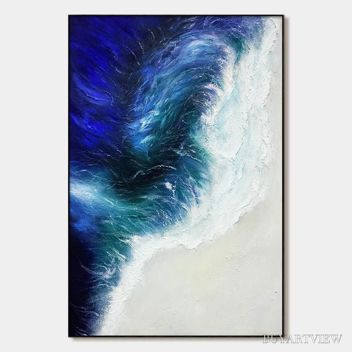 ARTOVITAS Ocean'S Embrace – Ocean Waves Seascape Oil Painting - image 1