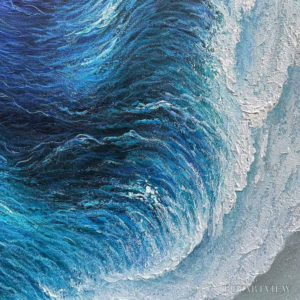 ARTOVITAS Ocean'S Embrace – Ocean Waves Seascape Oil Painting - image 3
