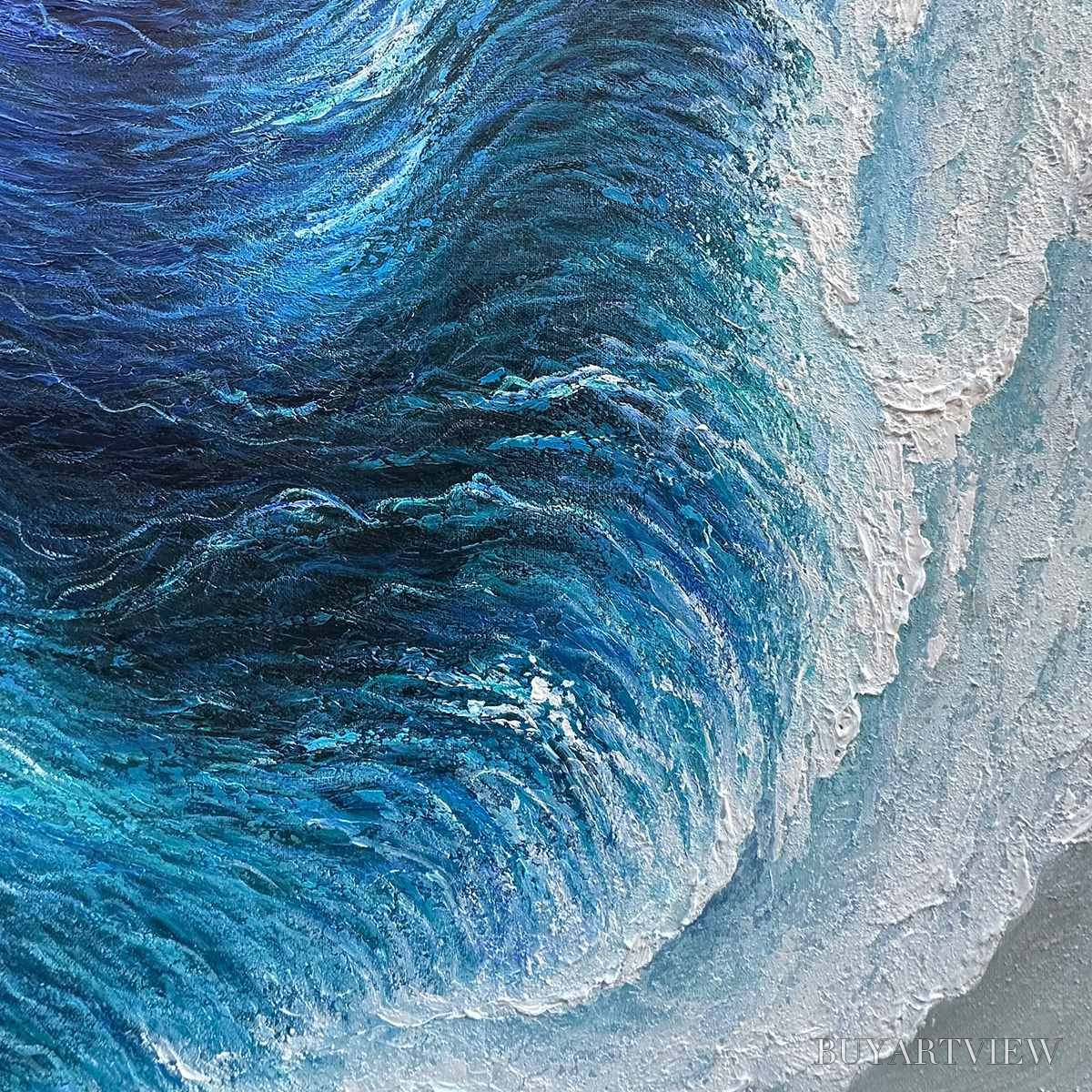 ARTOVITAS Ocean'S Embrace – Ocean Waves Seascape Oil Painting - image 3
