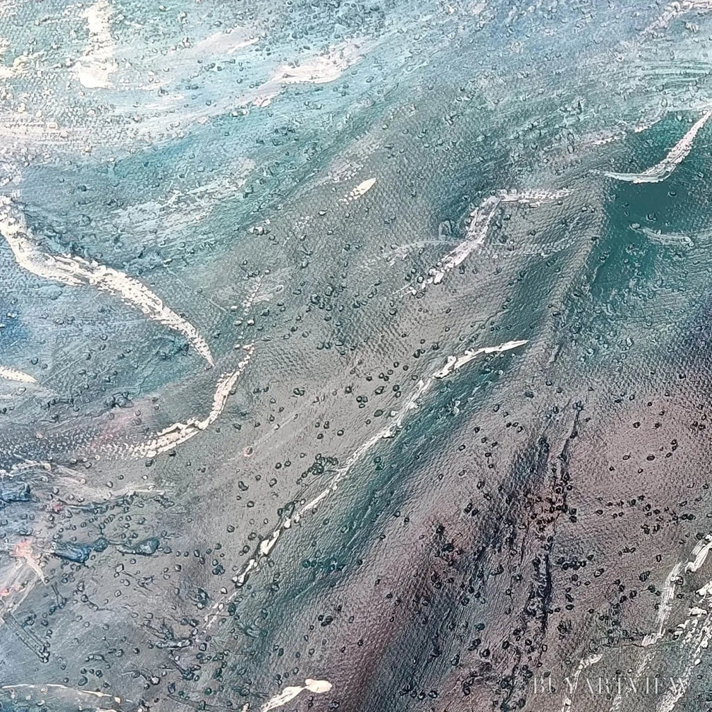 ARTOVITAS Ocean'S Embrace – Ocean Waves Seascape Oil Painting - image 4
