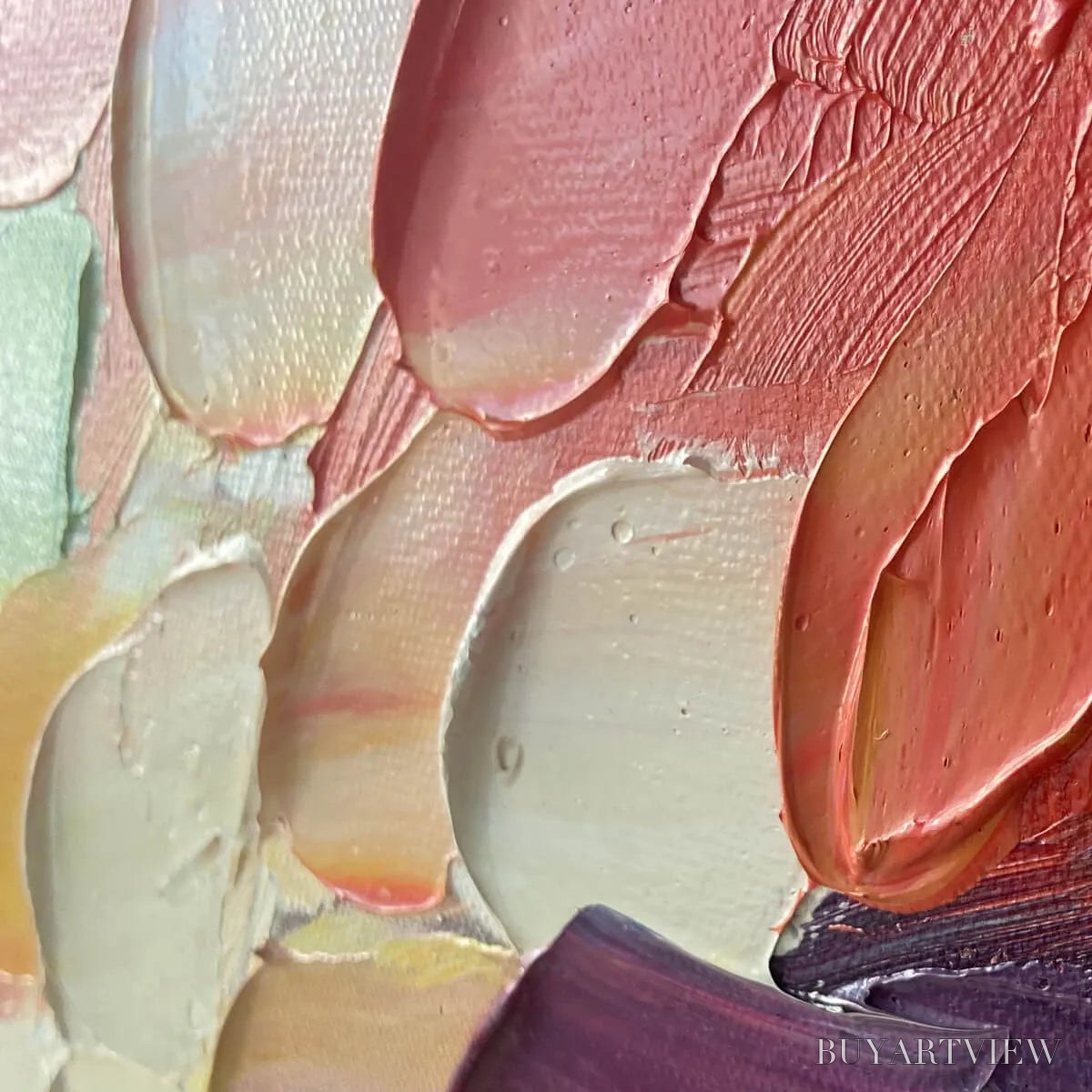 ARTOVITAS Chroma Wave – Textured Abstract Rainbow Oil Painting - image 3