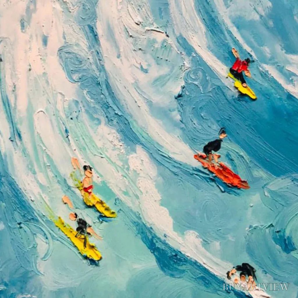 ARTOVITAS Wave Riders – Ocean Painting of Surfers in Motion - image 4