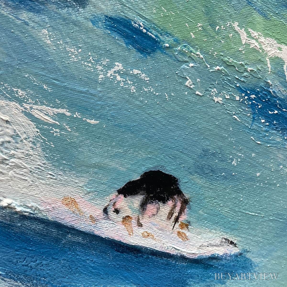 ARTOVITAS Wave Riders – Ocean Painting of Surfers in Motion - image 5