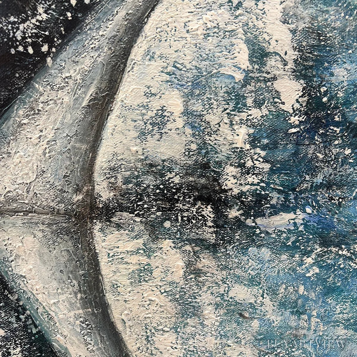 ARTOVITAS Whale'S Grace – Textured Whale Tail Painting, Ocean Animal Art, Blue, Living Room, Bedroom, Office - image 5