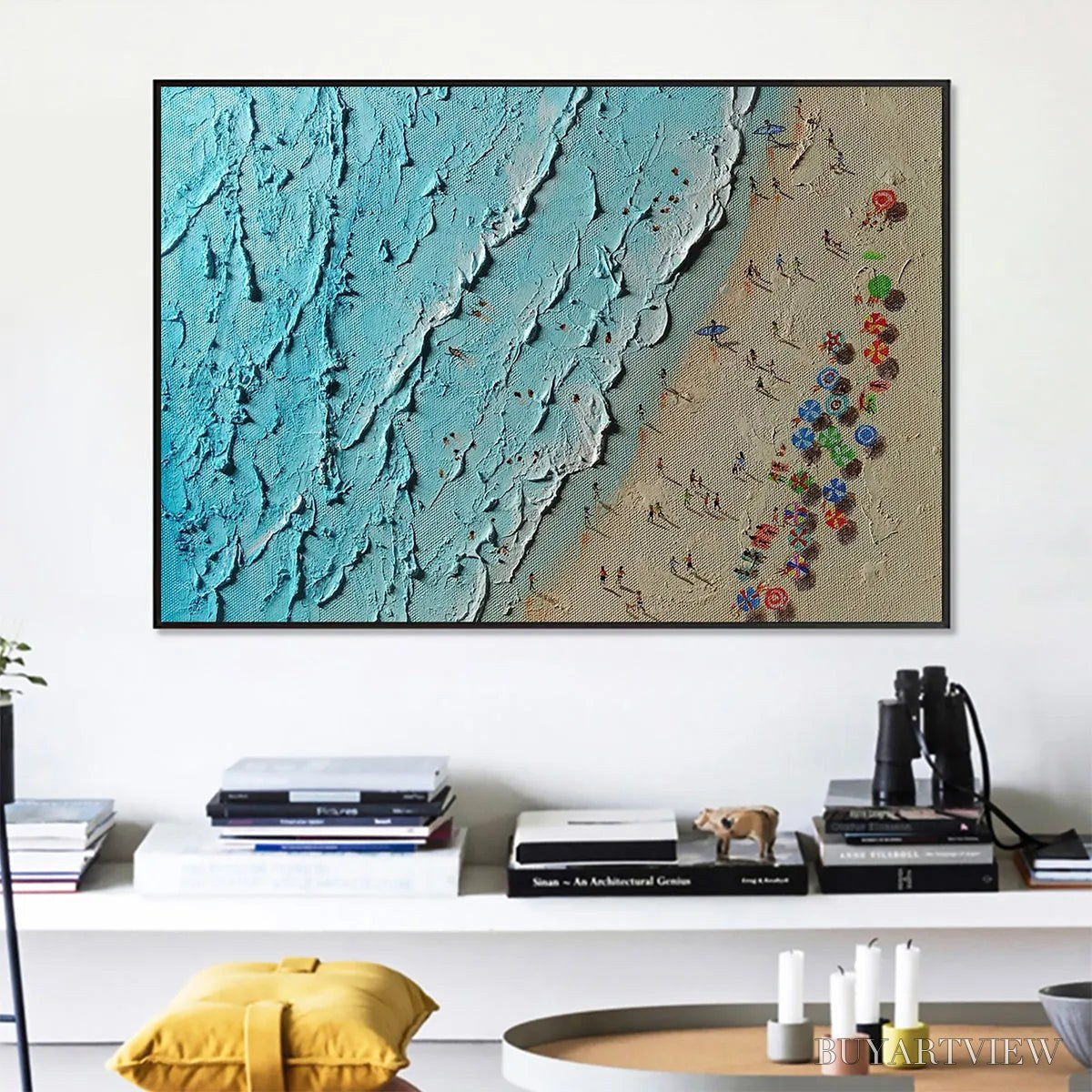 ARTOVITAS Aerial Vista – Impasto Beach Scene Oil Painting - image 4