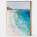 ARTOVITAS Coastal Serenity – Vertical Impasto Beach Scene Oil Painting - image 1