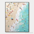 ARTOVITAS Summer Holiday – Colorful Impasto Beach Scene Oil Painting - image 1