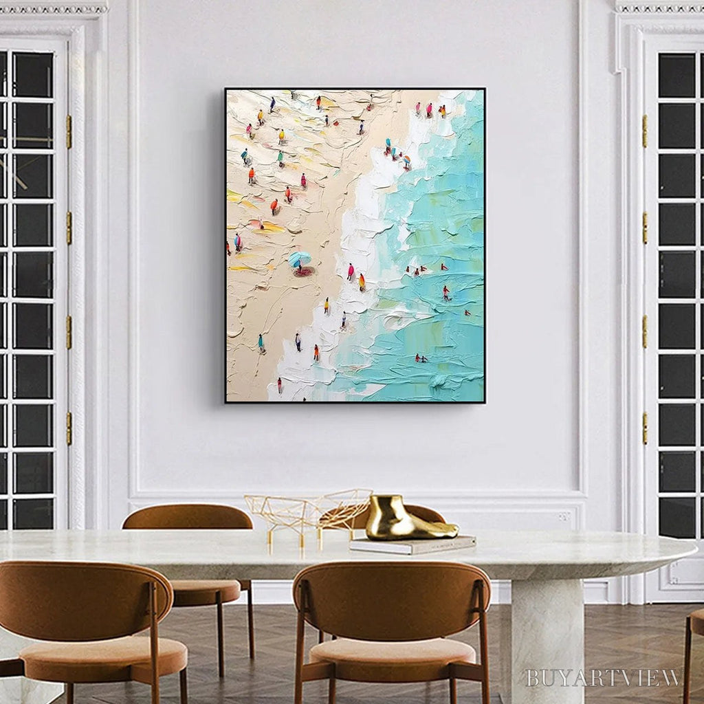 ARTOVITAS Summer Holiday – Colorful Impasto Beach Scene Oil Painting - image 2