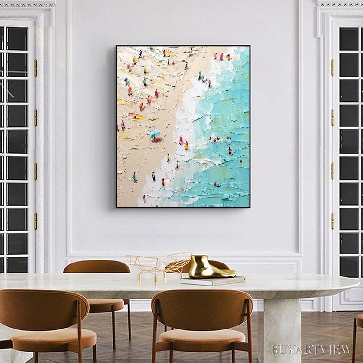 ARTOVITAS Summer Holiday – Colorful Impasto Beach Scene Oil Painting - image 2