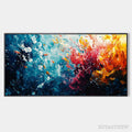 ARTOVITAS Coral Reef – Panoramic Abstract Seascape Oil Painting in Vibrant Colors - image 1