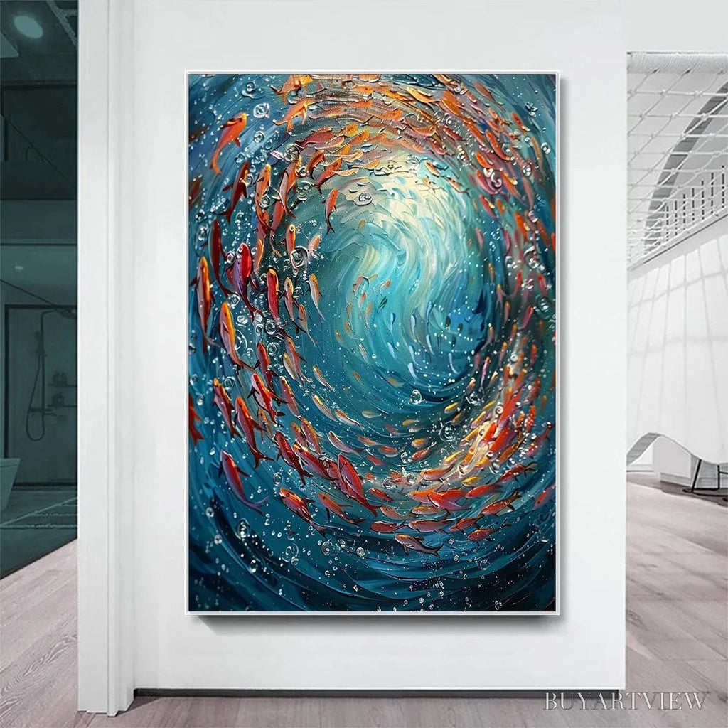 ARTOVITAS Coral Dance – Vibrant Underwater Fish Oil Painting - image 2