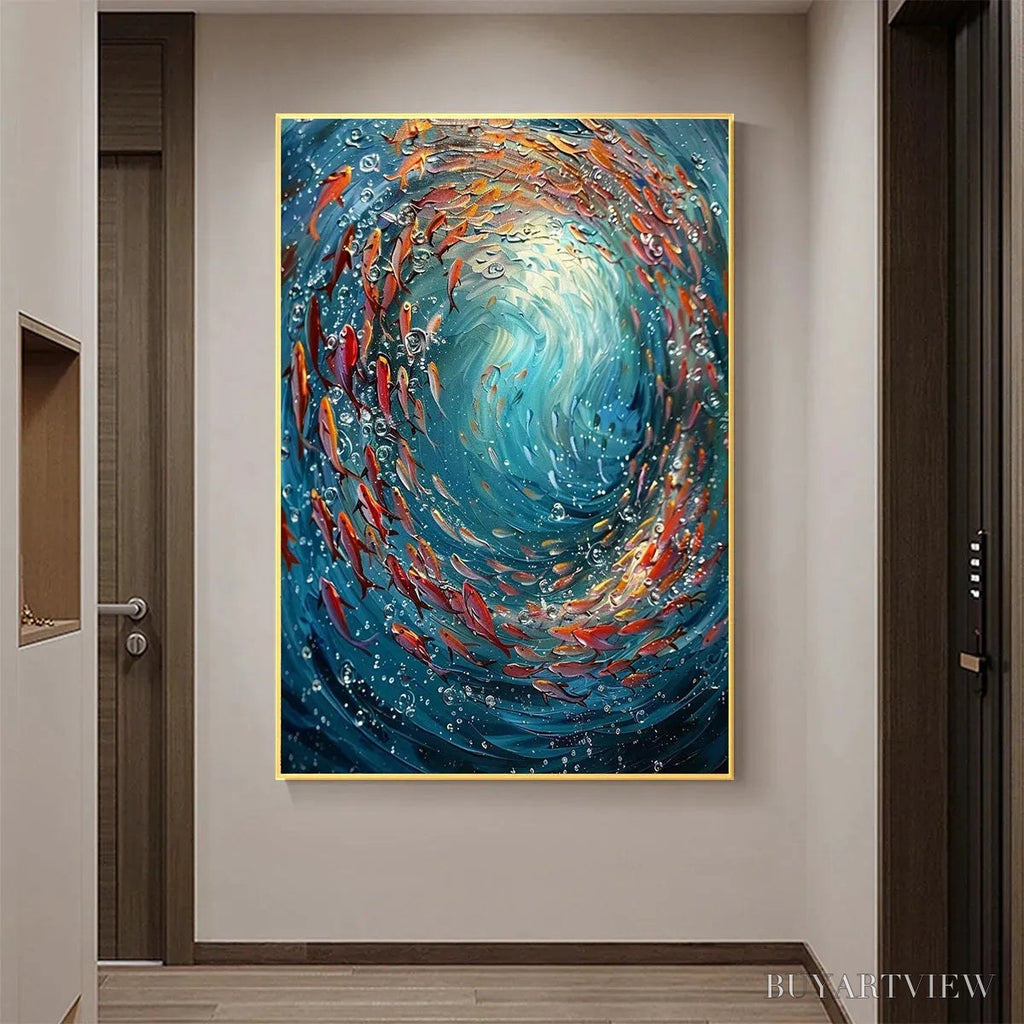 ARTOVITAS Coral Dance – Vibrant Underwater Fish Oil Painting - image 6
