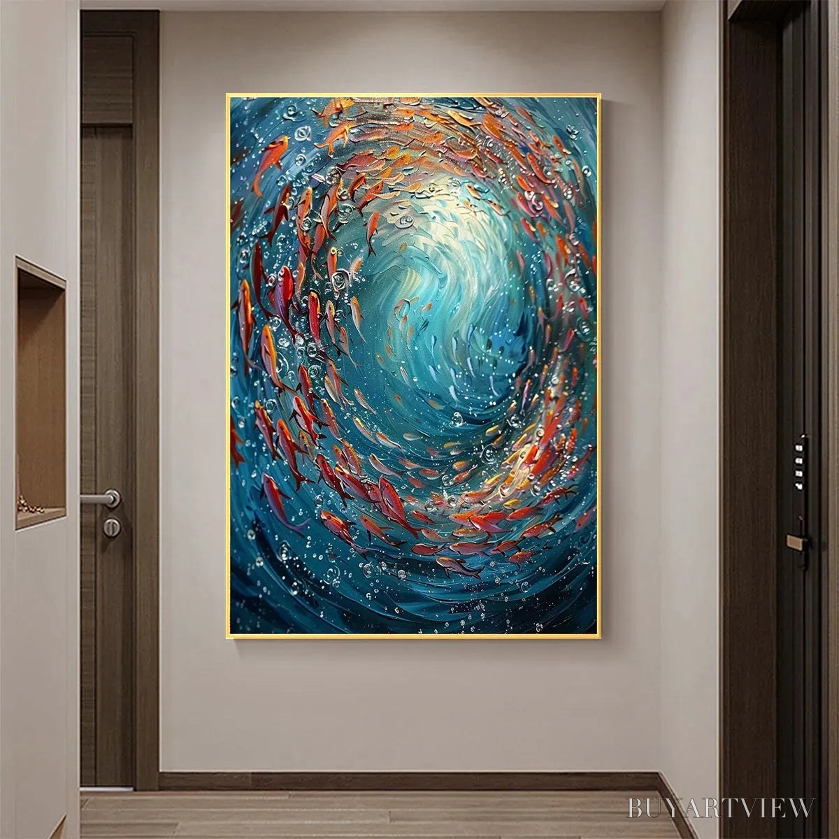 ARTOVITAS Coral Dance – Vibrant Underwater Fish Oil Painting - image 6