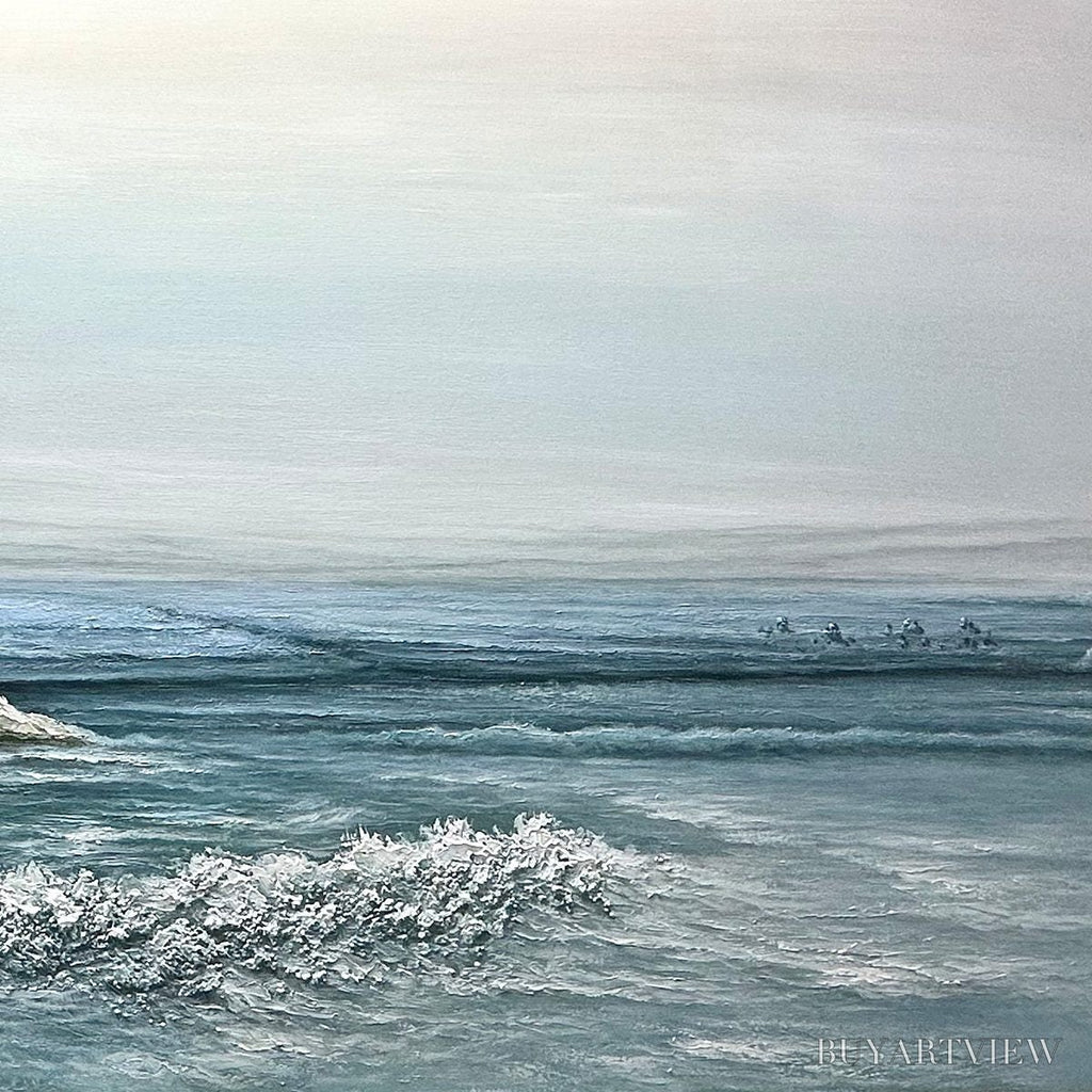 ARTOVITAS Coastal Whispers – Tranquil Beach Landscape Oil Painting - image 3