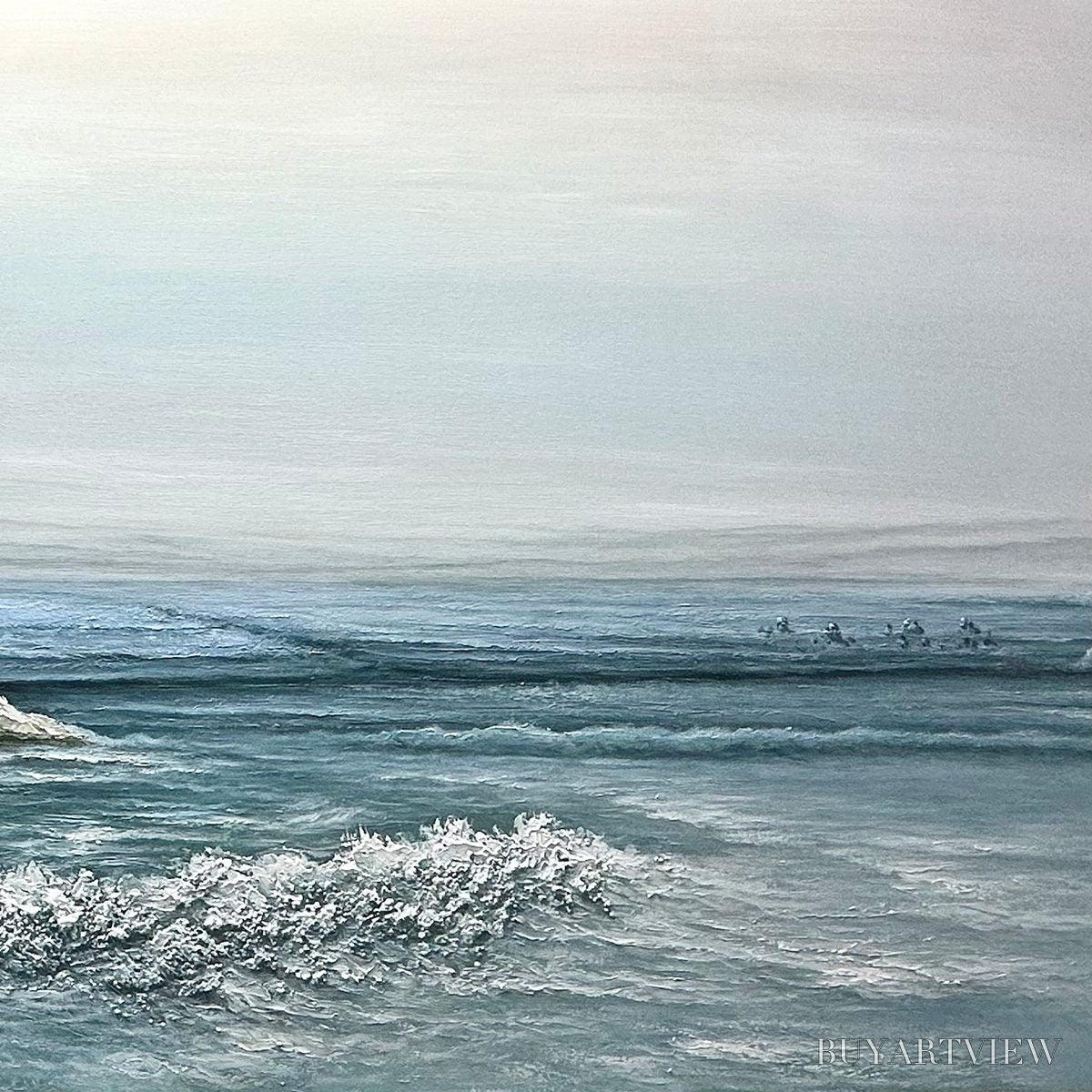 ARTOVITAS Coastal Whispers – Tranquil Beach Landscape Oil Painting - image 3