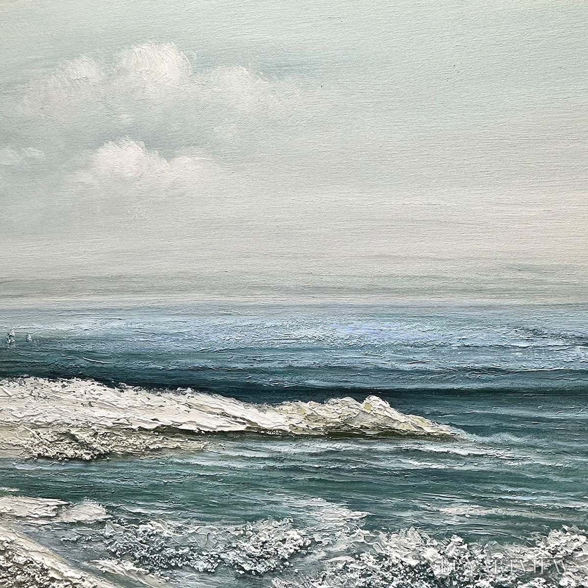 ARTOVITAS Coastal Whispers – Tranquil Beach Landscape Oil Painting - image 6