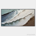 ARTOVITAS Coastal Textures – Panoramic Abstract Seascape, Impasto, Palette Knife - image 1