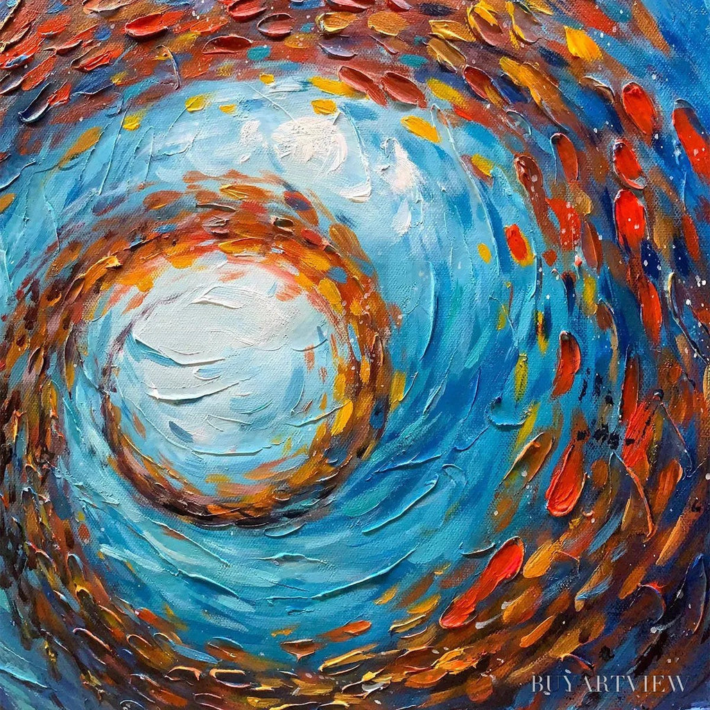 ARTOVITAS Oceanic Vortex – Vertical Fish Painting, Impasto - image 6
