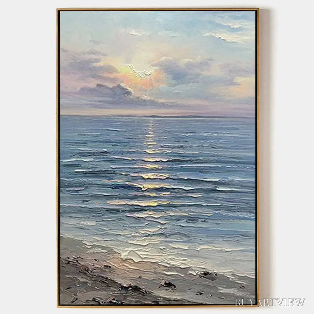 ARTOVITAS Serene Seascape – Vertical Ocean Painting - image 1