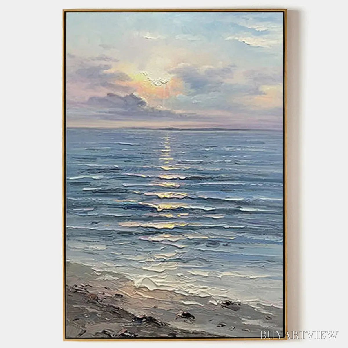 ARTOVITAS Serene Seascape – Vertical Ocean Painting - image 1