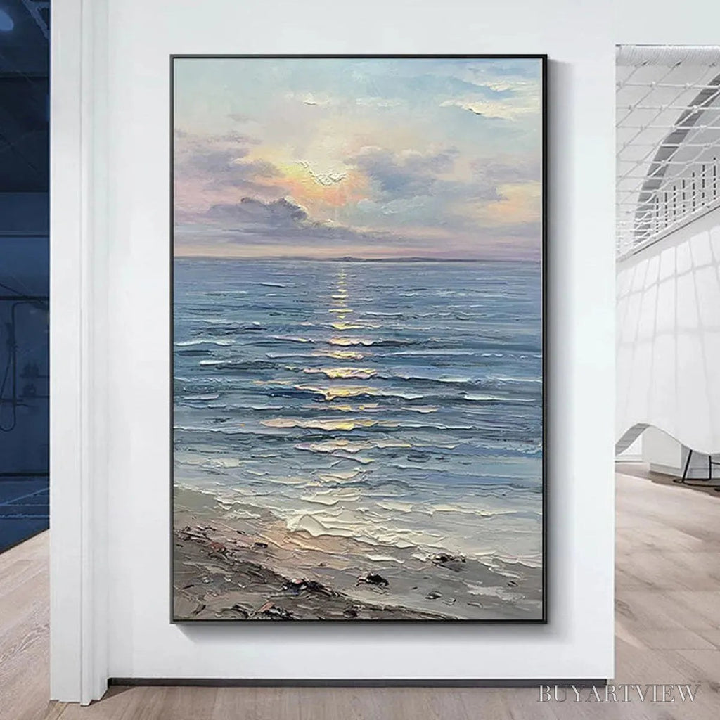 ARTOVITAS Serene Seascape – Vertical Ocean Painting - image 2