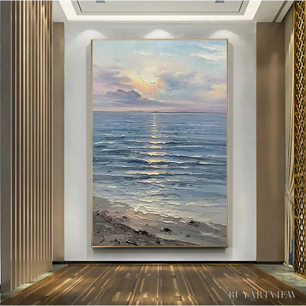 ARTOVITAS Serene Seascape – Vertical Ocean Painting - image 4
