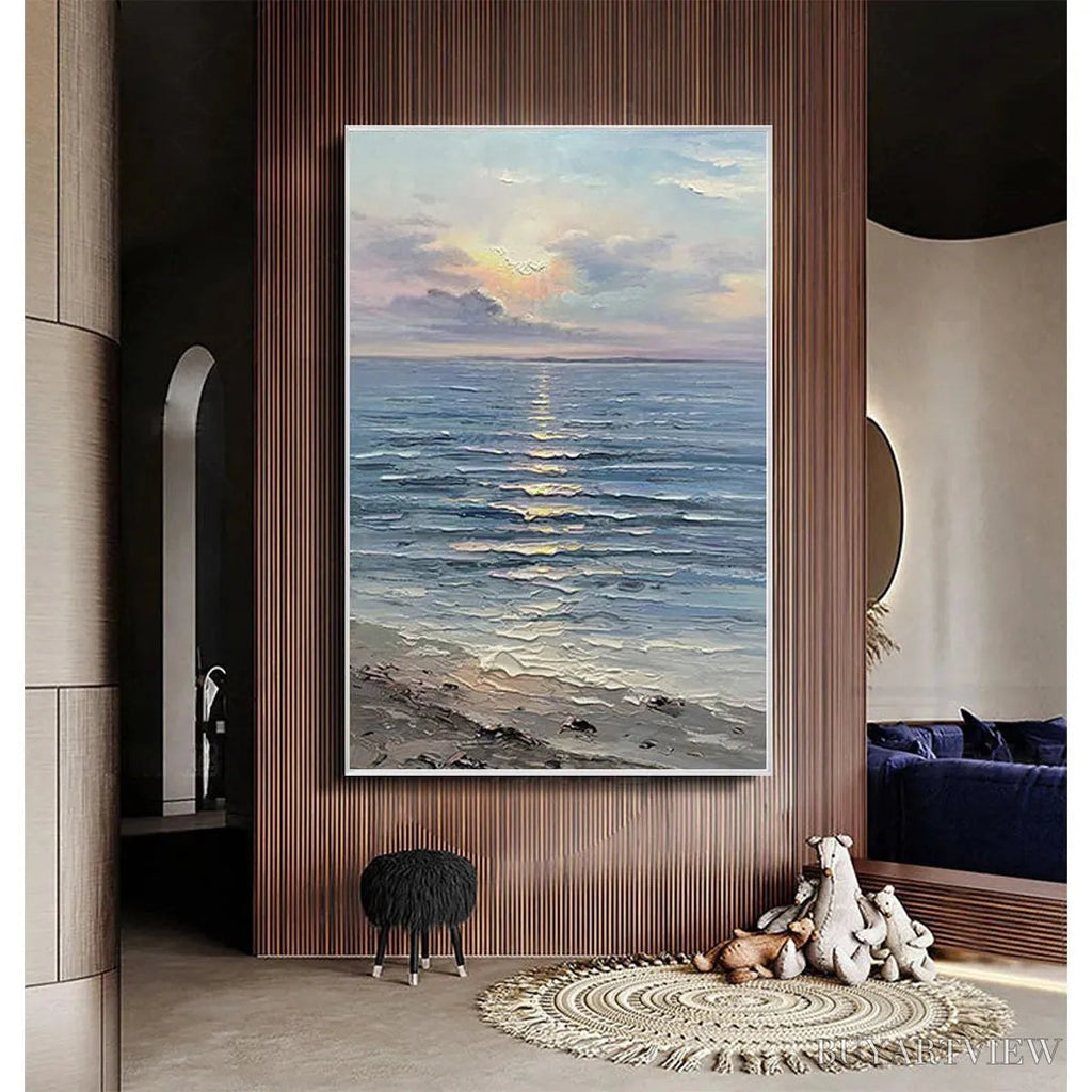 ARTOVITAS Serene Seascape – Vertical Ocean Painting - image 6