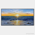 ARTOVITAS Sunkissed Shores – Panoramic Beach Sunset Painting - image 1