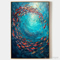 ARTOVITAS Coral Swirl – Vertical Fish Painting, Colorful, Ocean - image 1