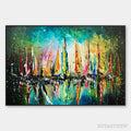 ARTOVITAS Vivid Regatta – Panoramic Sailboat Painting - image 1