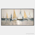 ARTOVITAS Golden Regatta – Panoramic Sailboat Painting - image 1