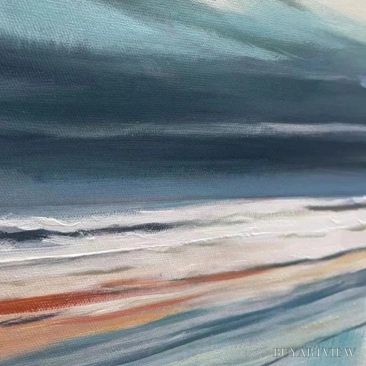 ARTOVITAS Blue Beachscape Oil Painting - Serene Coastal Decor - image 5