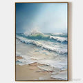 ARTOVITAS Ocean'S Embrace – Textured Ocean Painting, Impasto , Vertical Canvas, Beach Decor - image 1