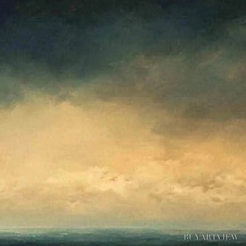 ARTOVITAS Golden Clouds Panoramic – Seascape Painting, Panoramic , Coastal Decor - image 3