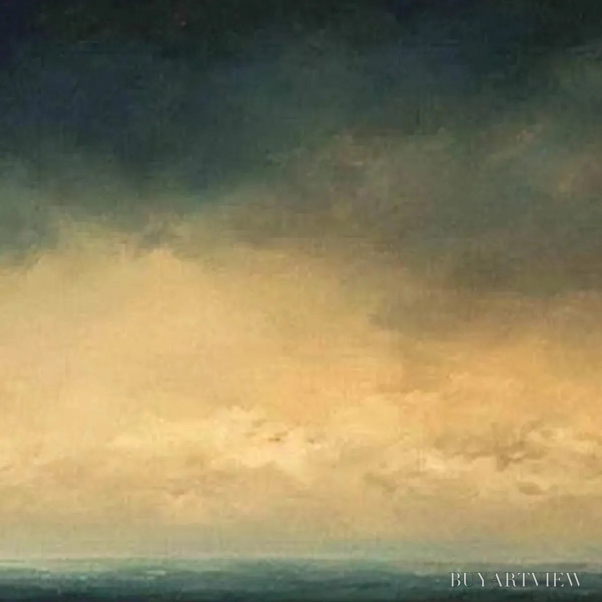 ARTOVITAS Golden Clouds Panoramic – Seascape Painting, Panoramic , Coastal Decor - image 3