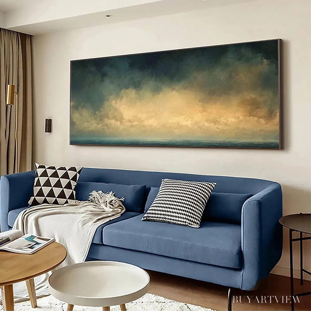 ARTOVITAS Golden Clouds Panoramic – Seascape Painting, Panoramic , Coastal Decor - image 4