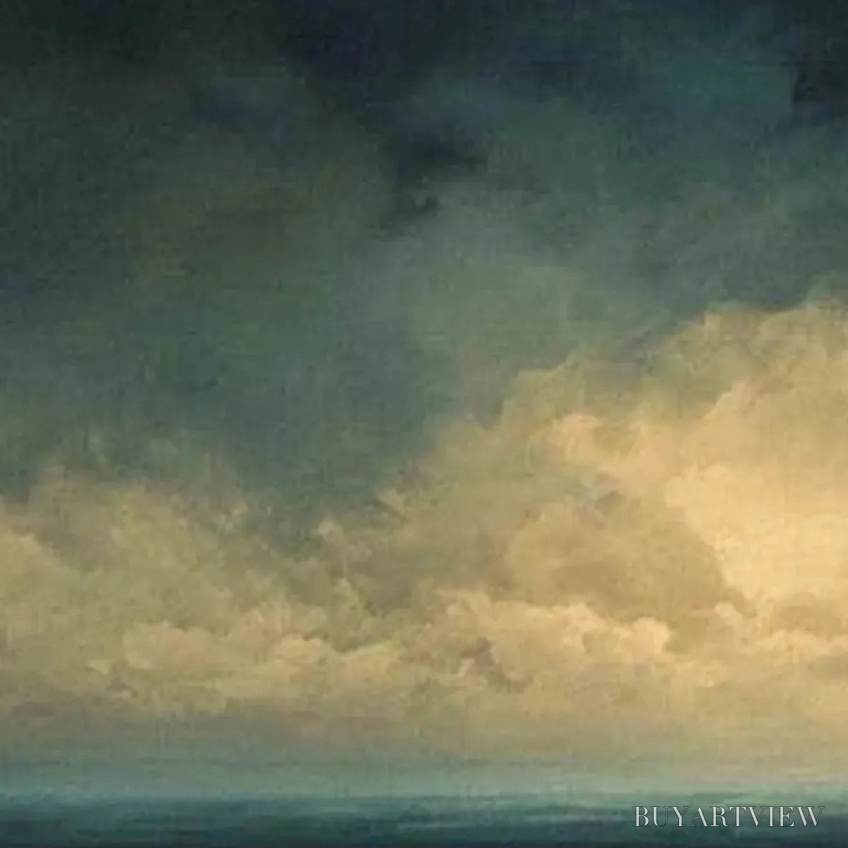 ARTOVITAS Golden Clouds Panoramic – Seascape Painting, Panoramic , Coastal Decor - image 6