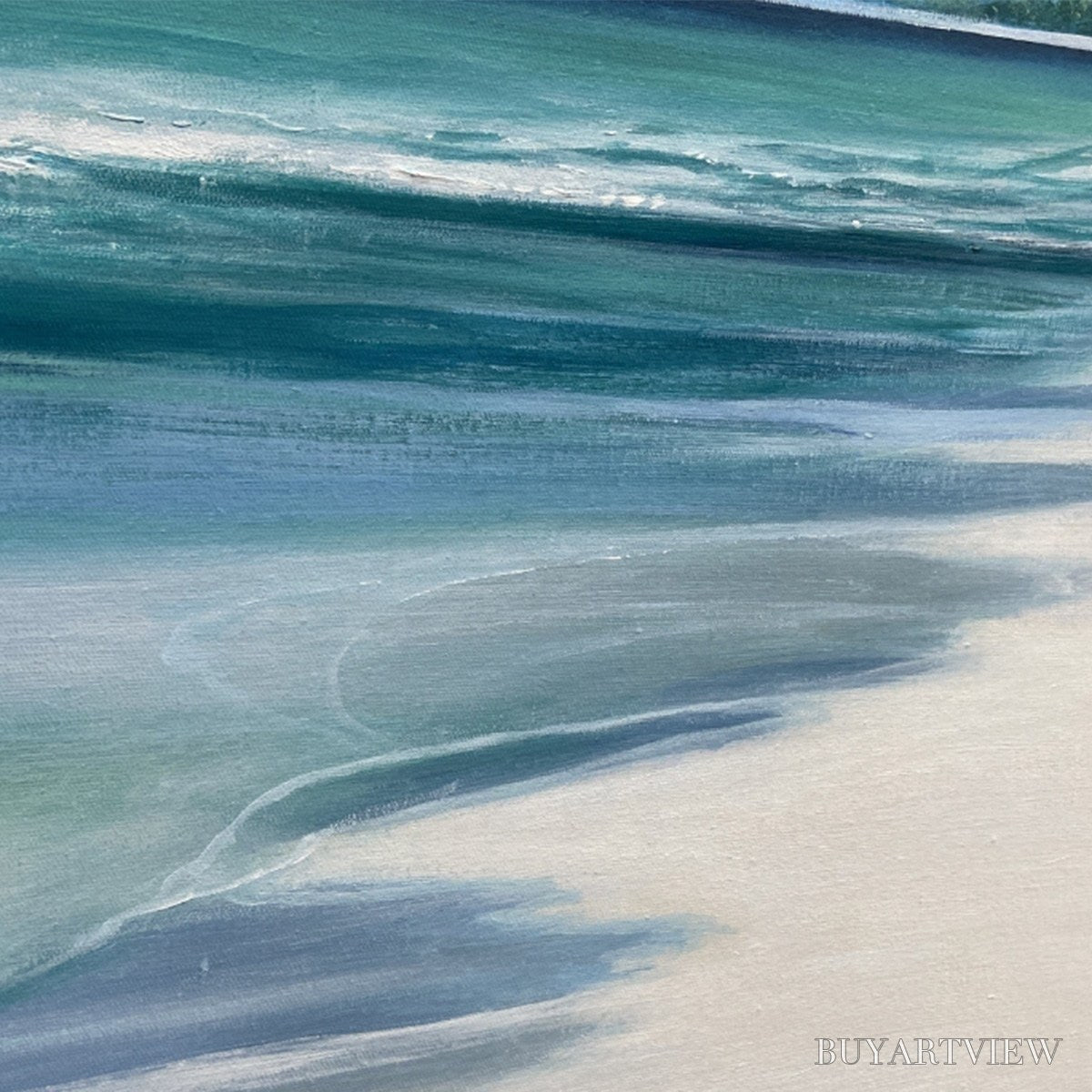 ARTOVITAS Turquoise Dream Panoramic – Beach Painting, Panoramic , Coastal Decor - image 3