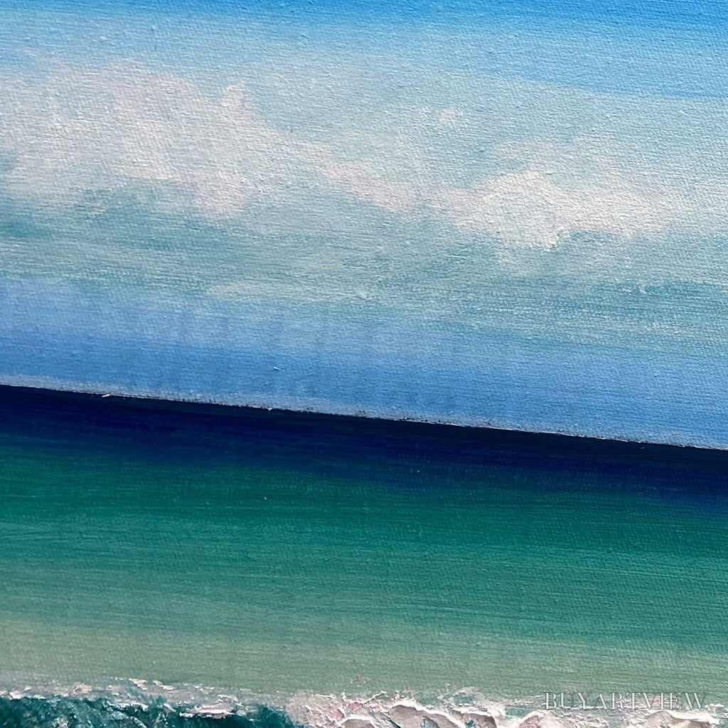 ARTOVITAS Turquoise Dream Panoramic – Beach Painting, Panoramic , Coastal Decor - image 5
