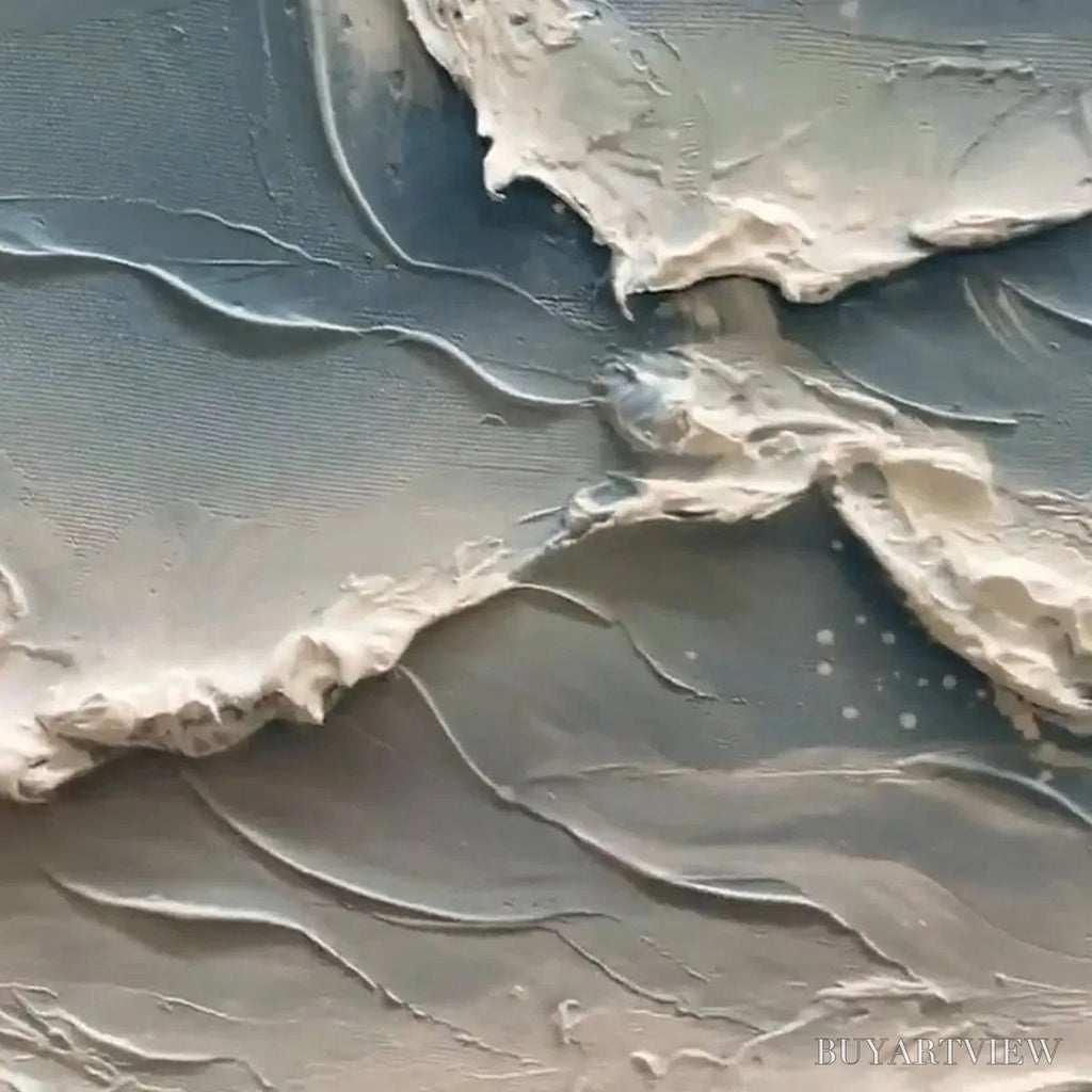 ARTOVITAS Ocean'S Embrace – Textured Seascape Painting, Impasto , Horizontal Canvas, Ocean Decor - image 6