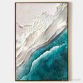ARTOVITAS Azure Dream – Textured Abstract Seascape, Teal and White , Vertical Canvas, Coastal Decor - image 1