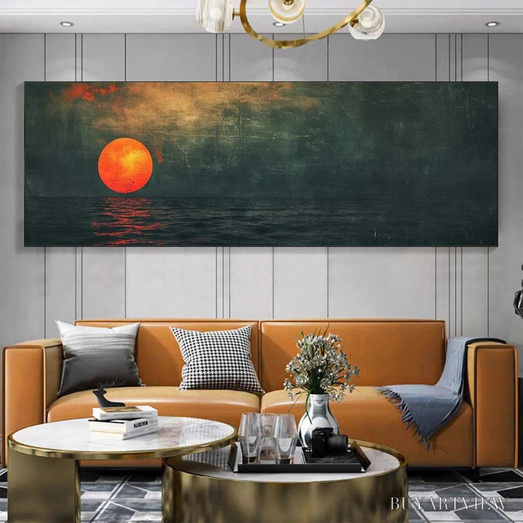 ARTOVITAS Blood Moon Panoramic – Sunset Painting, Panoramic - image 2
